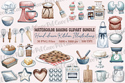 Watercolor Baking Clipart Bundle, an Illustration by Pet Cave (Thumbnail 1 of 3)