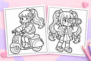 Cozy Anime Girls Coloring Pages #2, a Person Illustration by Inkivelle Studio (Thumbnail 2 of 3)