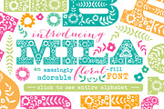 Mila Floral Fill Font, a Serif Font by shawnanonna (Thumbnail 1 of 2)