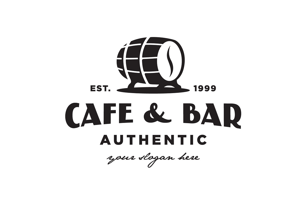 bar barrel and coffee beverage logo, a Branding & Logo Template by funpixel