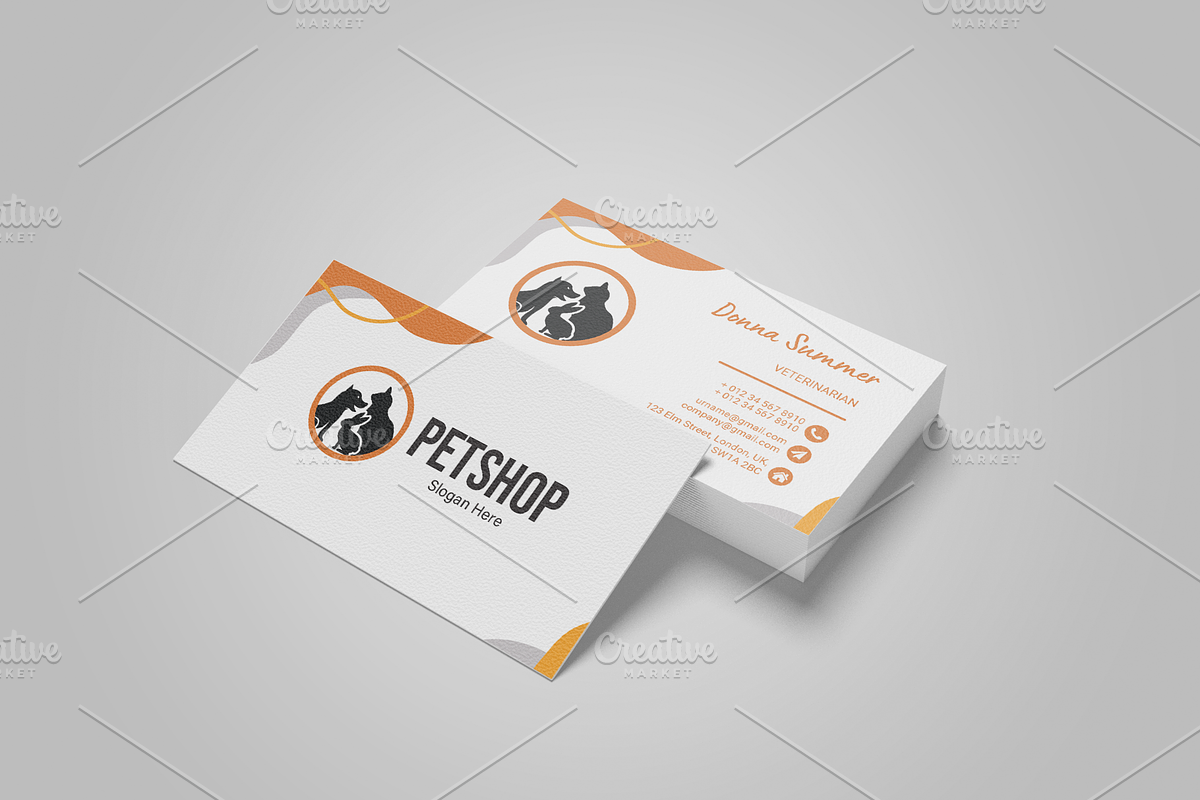Pet shop business card design, a Business Card Template by Walldecorated (Photo 3 of 7)