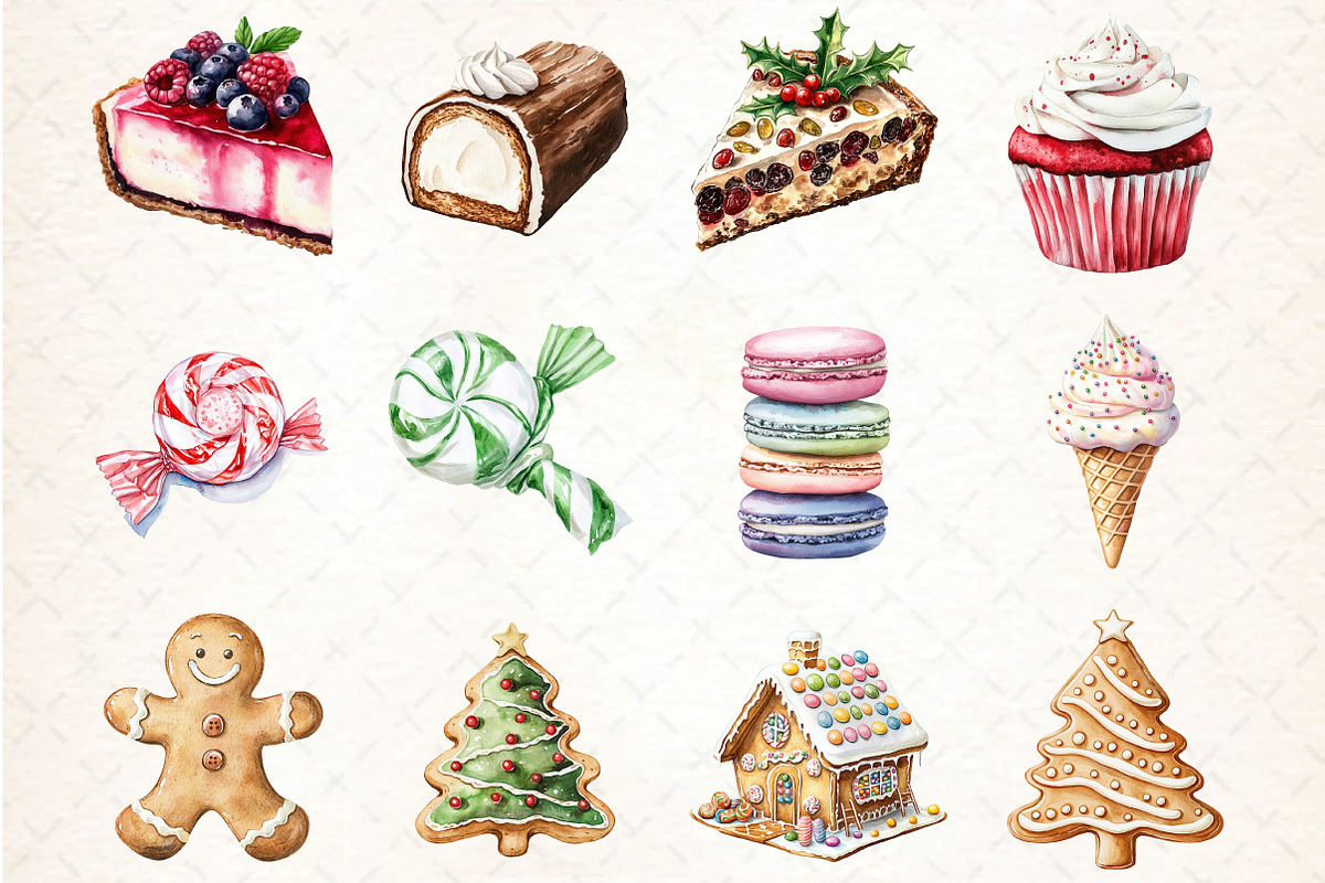 Sweet Christmas Clipart Bundle PNG, an Illustration by DreamCafeArt (Photo 3 of 5)