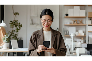 Asian woman in a modern office, a Person Photo by Sergey Kotenev