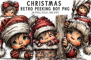 Retro Christmas Peeking Boy PNG, an Illustration by Libby Wishes (Thumbnail 1 of 6)