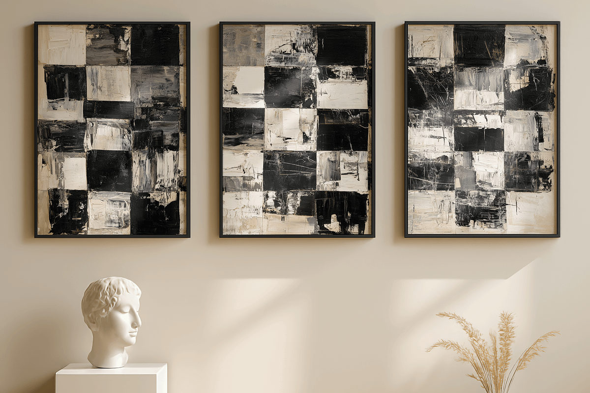 Abstract Checkerboard Wall Art Set, a Decorative Illustration by PrintablesByFranklyn (Photo 6 of 6)