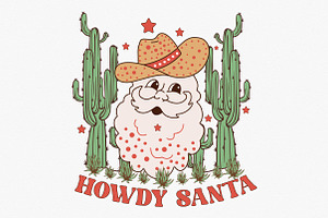 Retro Howdy Christmas Sublimation