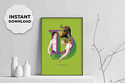 Mythological Alphabet Poster - D, an Illustration by SizenS (Thumbnail 1 of 2)