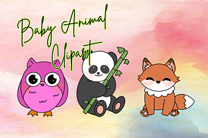 BABY ANIMALS SUBLIMATION CLIPART SET