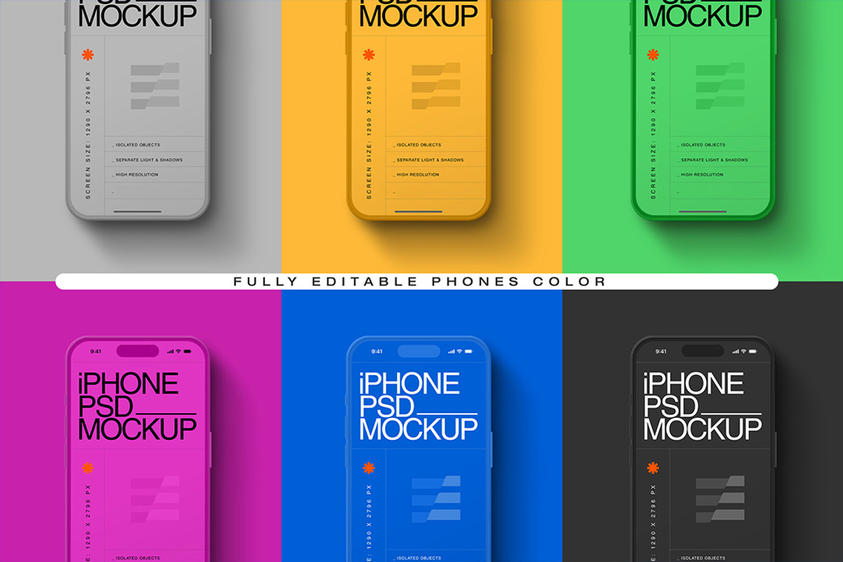 iPhone Mockup - Clay Set (3 Objects), an iPhone Mockup by Avelina Studio (Photo 2 of 3)