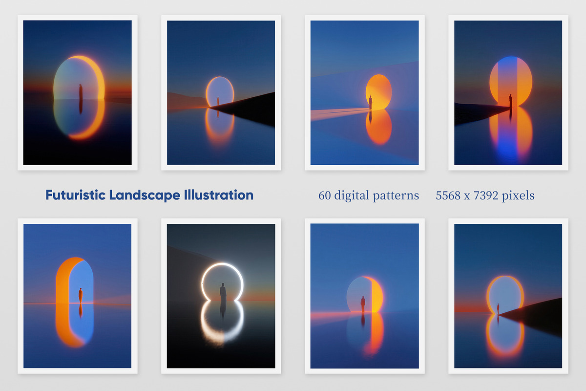 Futuristic Landscape Illustration, a Decorative Illustration by Housui Patterns (Photo 2 of 9)