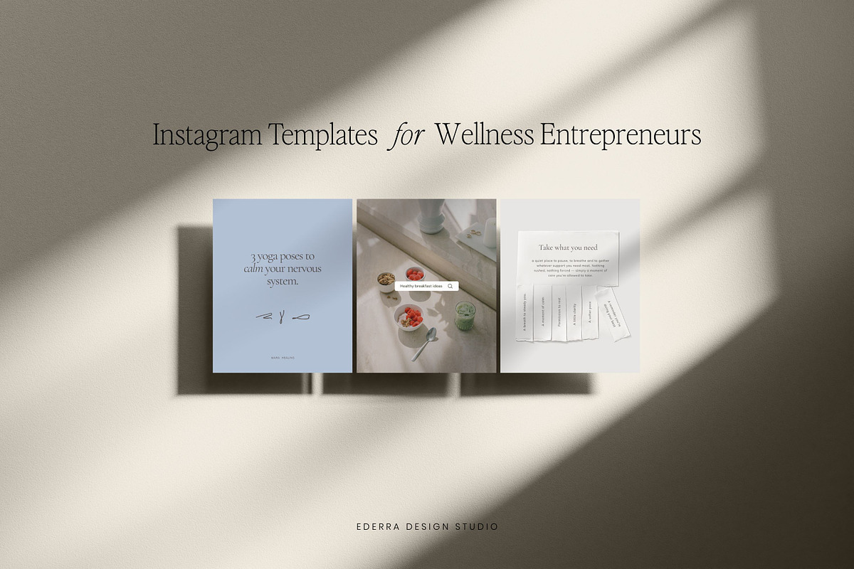 Instagram Wellness Templates, a Templates & Theme by Ederra Design (Photo 1 of 5)