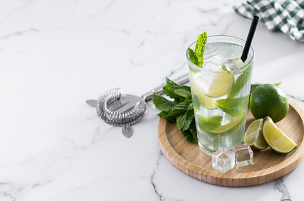 Classic Mojito Cocktail with Lime and Mint