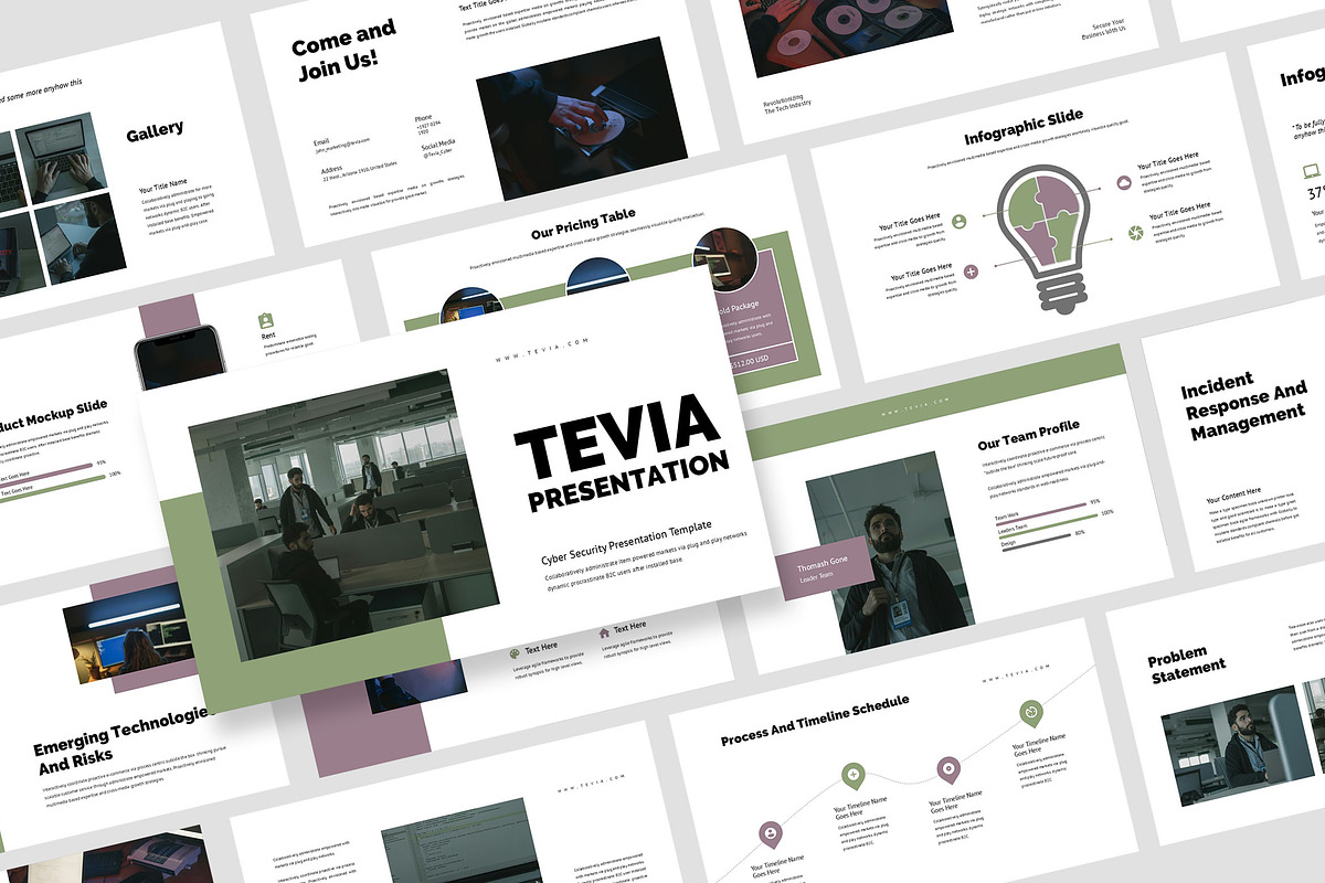 Tevia : Cyber Security Powerpoint, a Presentation Template by Punkl Camp (Photo 1 of 9)