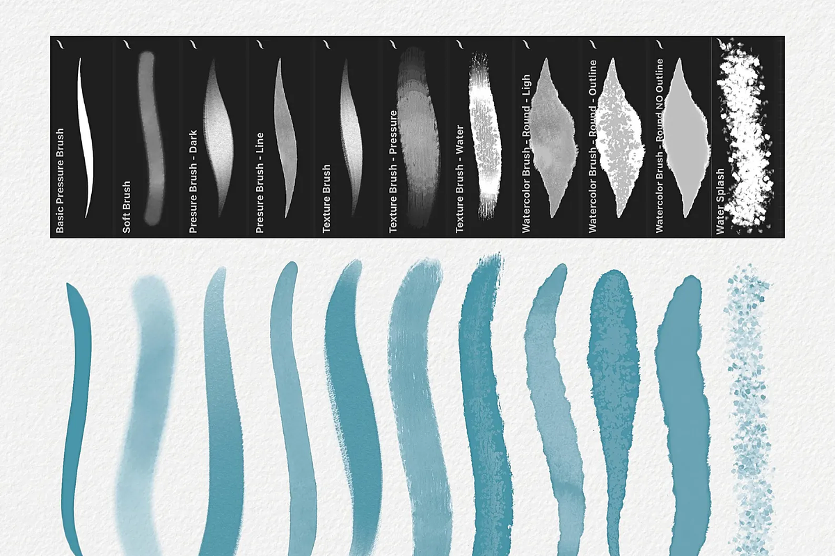 90+ ULTIMATE PROCREATE BRUSHES, a Brush Add-On by BeeRubby (Photo 4 of 9)