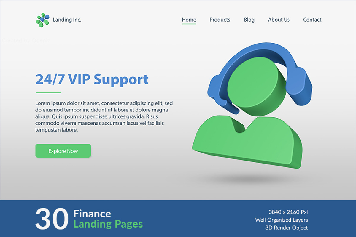 Finance Landing Pages, a Templates & Theme by Odeniz (Photo 8 of 31)