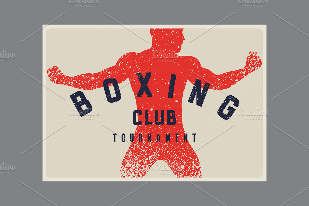 Boxing grunge vector poster set., a Sport Illustration by PoPaShop (Photo 5 of 9)