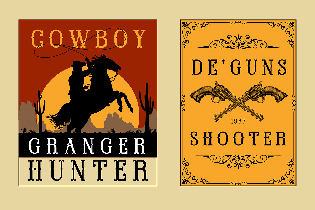 Western Sheriff - Cowboy Font, a Serif Font by Sronstudio (Photo 2 of 12)