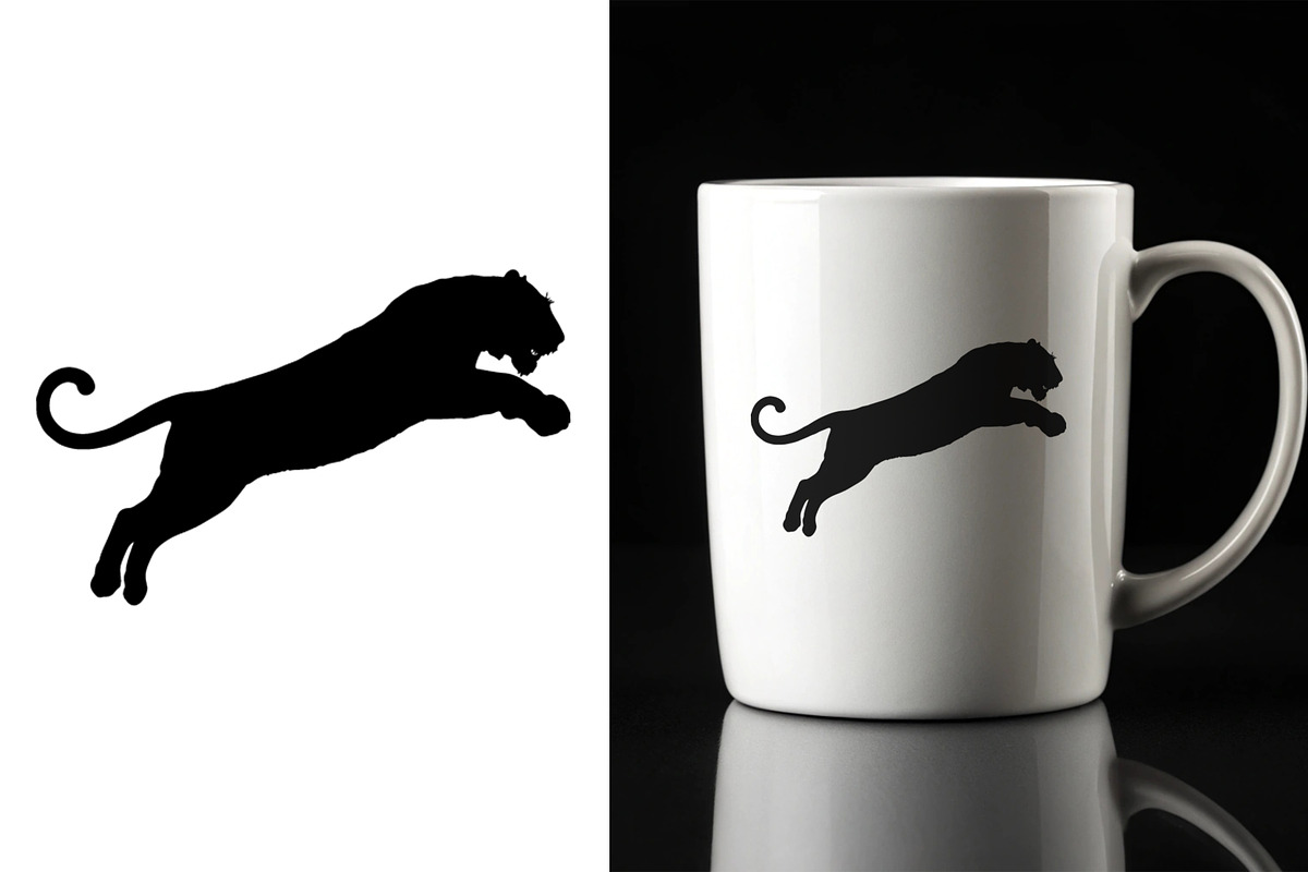 Majestic Tiger Silhouette Wild Anima, an Animal Illustration by Unique Design Team