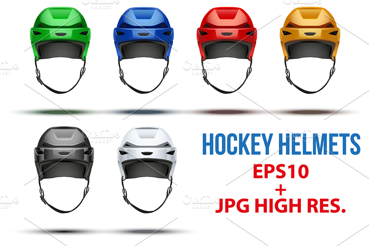 6 Ice Hockey Helmets Bundle