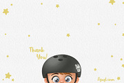 Cute cartoon boy on roller skates, a Person Illustration by Azuzlikus (Thumbnail 3 of 3)