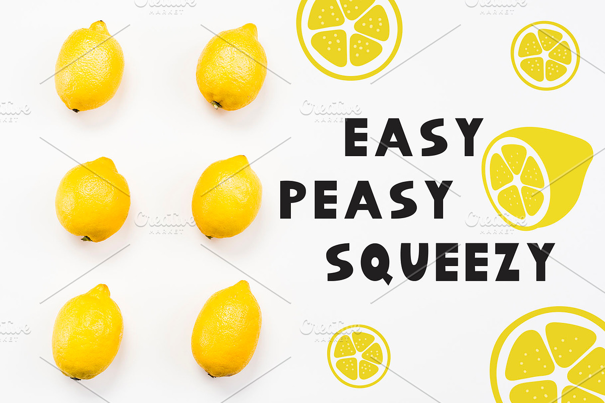 Summer Font and Lemons Pack preview 4
