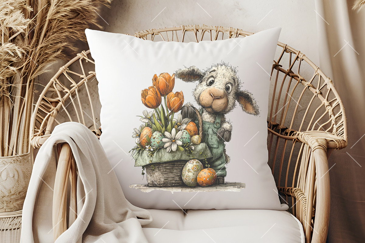 Whimsical Easter Lamb Clipart, an Illustration by OK Design (Photo 5 of 6)