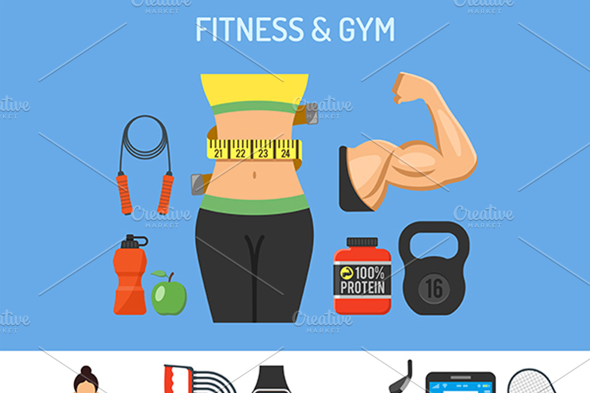 Gym and Fitness Themes, an Outline Icon by TAlex (Photo 4 of 6)