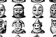 Vintage Character Mask Collection, an Object Graphic by RT Studio (Thumbnail 4 of 4)