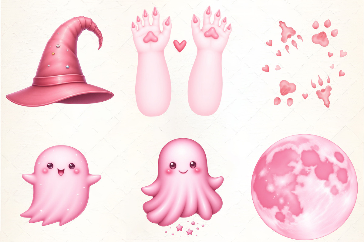 Pink Halloween Sublimation Clipart, an Illustration by CrexoraLab (Photo 3 of 5)