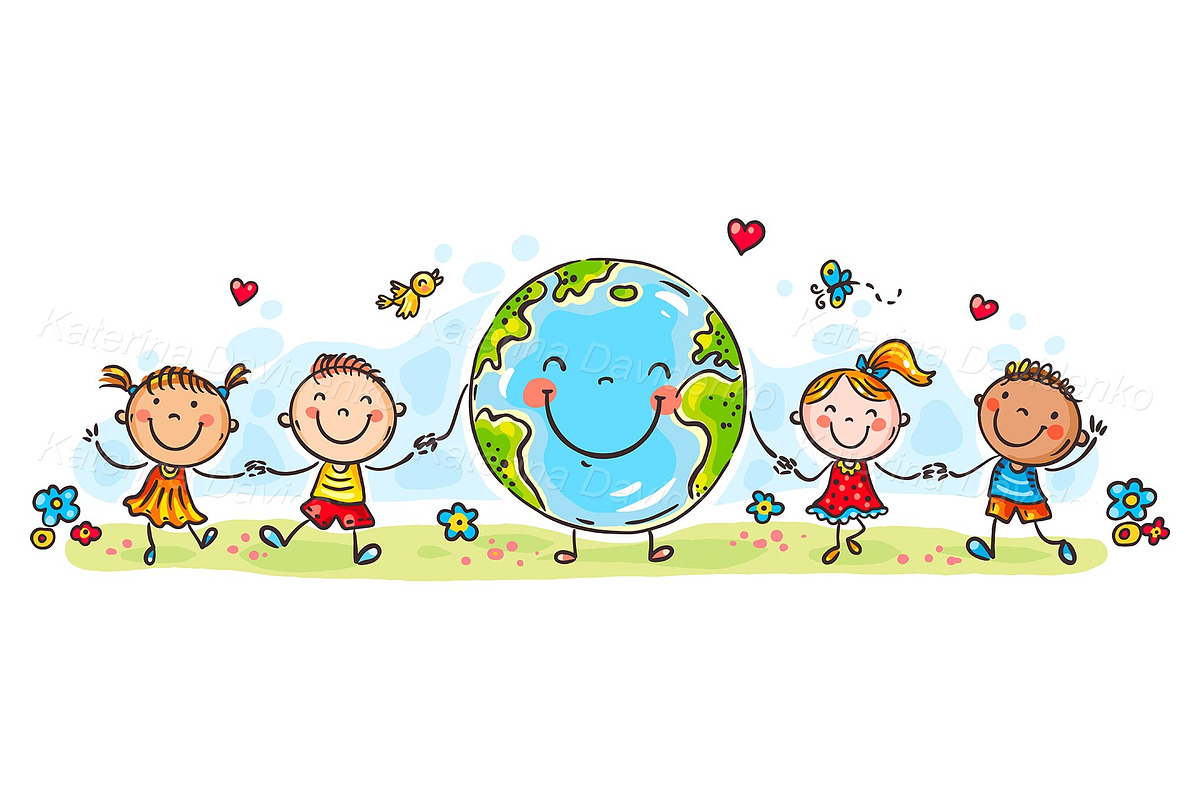 Kids and Globe as a symbol of peace, a Person Illustration by Bubert Art (Photo 1 of 2)