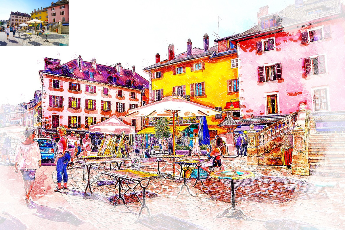 Aquarelleum Urban Sketcher Action, an Action Add-On by MRI STUDIO (Photo 5 of 13)