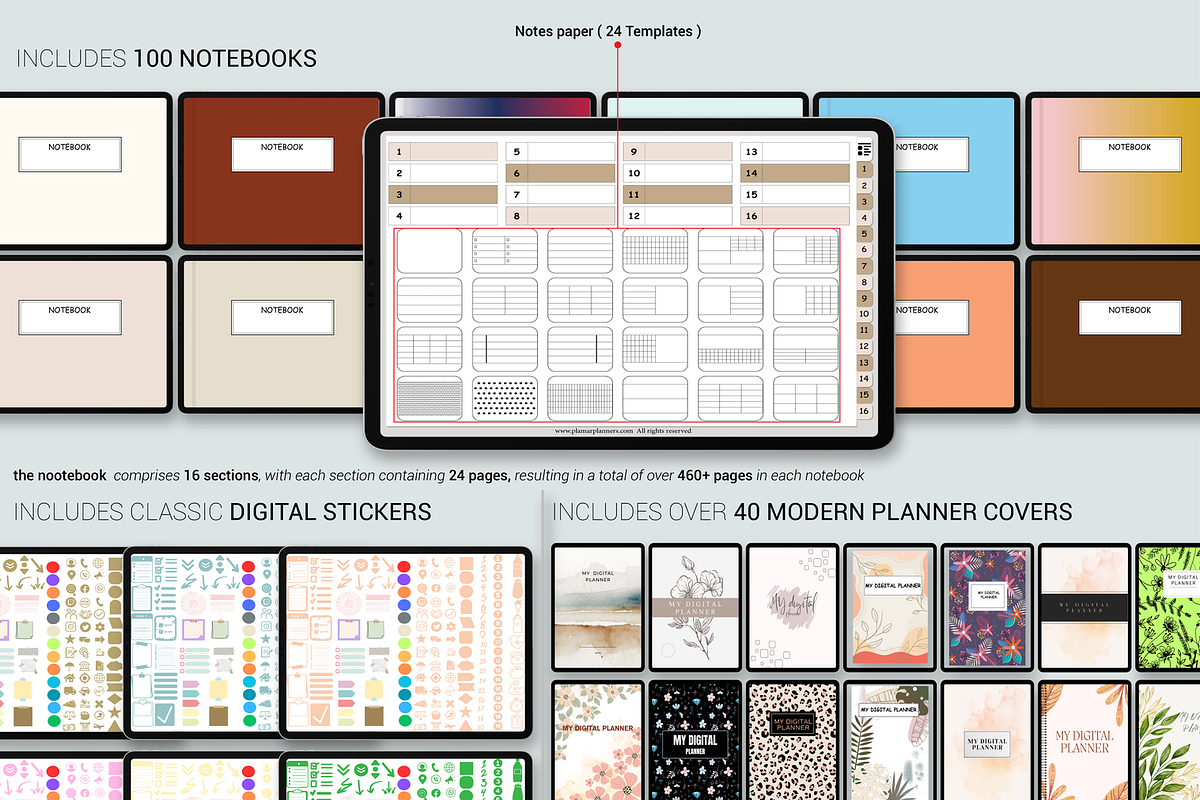 Ultimate Digital Planner Blue Editio, a Branding & Logo Template by Plamarplanners (Photo 8 of 10)
