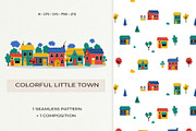 Colorful Town Pattern & Illustration, a Decorative Illustration by Irina Ostapenko (Thumbnail 1 of 5)
