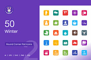 50 Winter Filled Round Corner Icons, an Icon by IconBunny (Thumbnail 1 of 2)