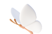 Cute 3D white Butterflies icons, an Animal 3D Model by Hannet (Thumbnail 5 of 5)