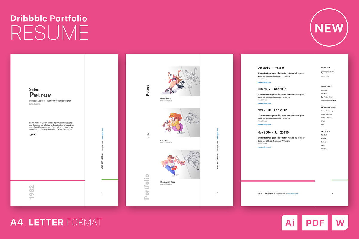Dribbble Portfolio Resume, a Resume Template by Spovv