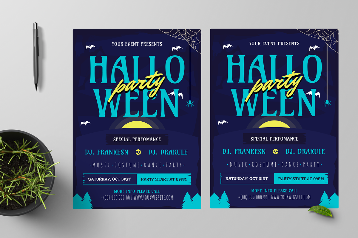Halloween Party Flyer, a Flyer Template by Annora Studio (Photo 2 of 6)