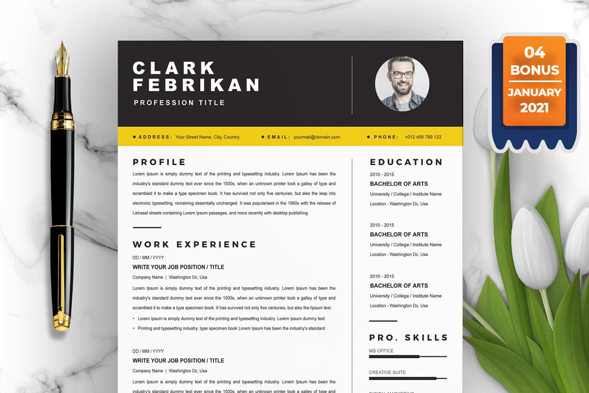 Resume/CV Bundle | 200+ for $29, a Resume Template by ResumeInventor (Photo 155 of 207)