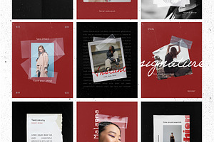 Grunge Tape Instagram Templates, a Social Media Template by Filip Studio