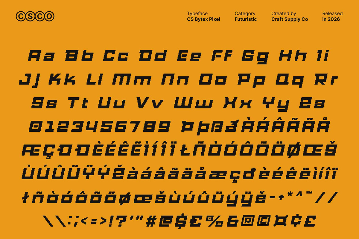 CS Bytex Pixel, a Sans Serif Font by Craft Supply Co. (Photo 8 of 8)