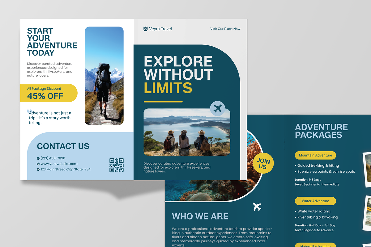Tourism Adventure Packages Bifold, a Brochure Template by Annora Studio (Photo 4 of 6)