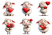Valentine's Day Sheep Clipart Bundle, an Illustration by Dream Creation (Thumbnail 2 of 5)