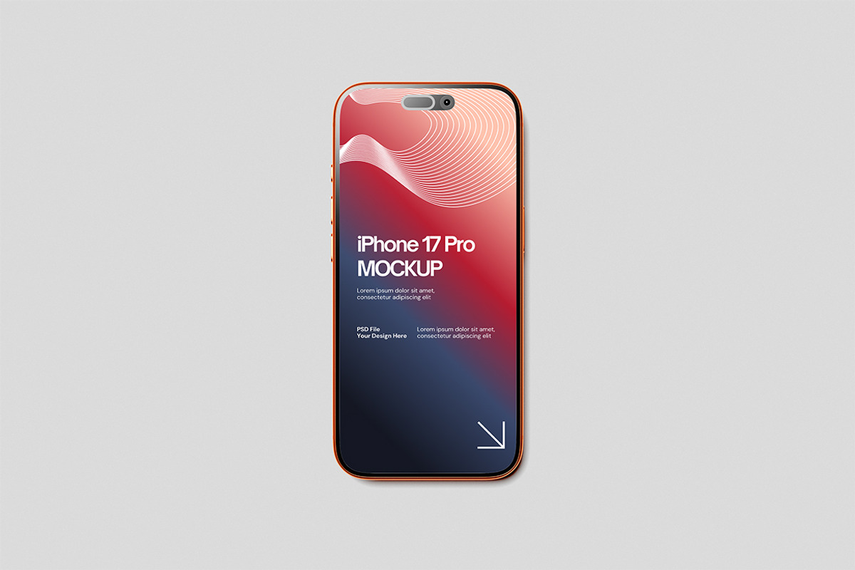 iPhone 17 Pro Mockup, an iPhone Mockup by HanaSaka_Studio (Photo 2 of 5)