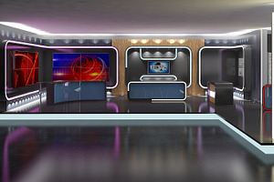 Virtual TV Studio News Set 16