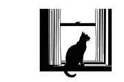 cat sitting by window silhouette, an Illustration by Amazin_art (Thumbnail 20 of 25)