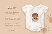 Boho dinosaur clipart & patterns, an Animal Illustration by JulzaArt (Thumbnail 2 of 9)