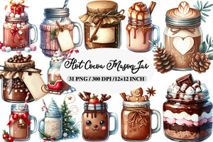 Christmas Hot Cocoa Mason Jar, an Illustration by Daily.Designs