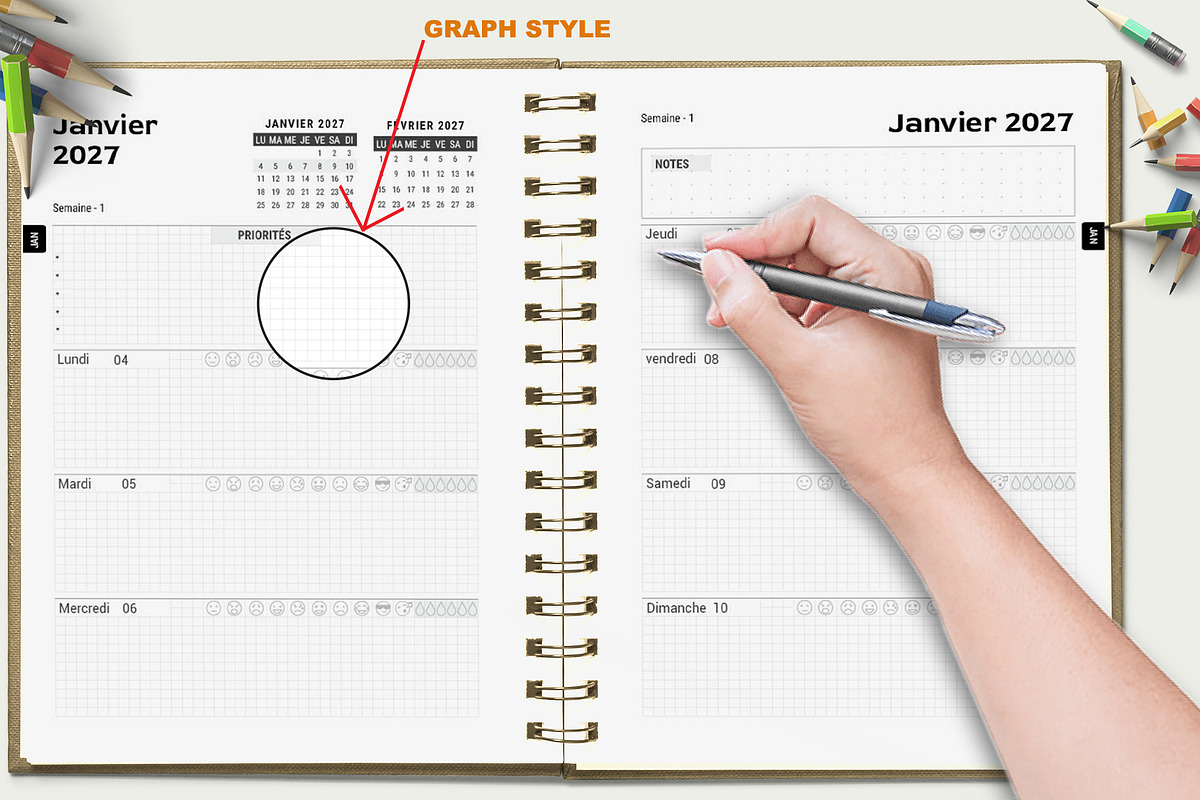 Ultimate French Planner Bundle 26-30, a Stationery Template by ROJI CREATOR (Photo 4 of 10)
