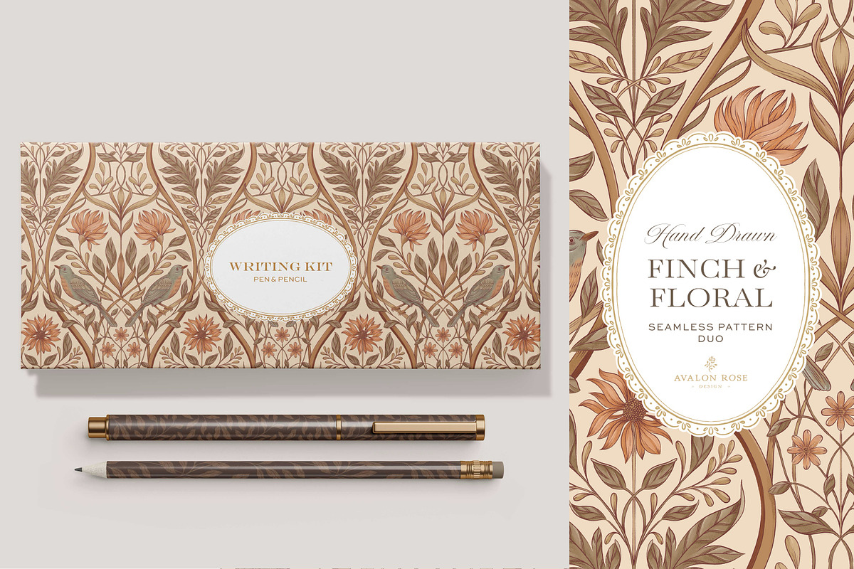 Vintage Bird & Floral Pattern Duo, a Pattern Graphic by Eclectic Anthology (Photo 7 of 13)