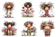 Girl & Flower Spring Clipart, an Illustration by Dream Creation (Thumbnail 2 of 7)
